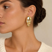 Abstract Face Gold Stud Earrings — image 9