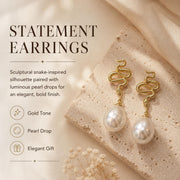 Snake & Freshwater Pearl Earrings — image 2