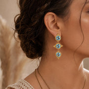 Blue Stone Byzantine Drop Earrings — image 6