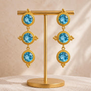 Blue Stone Byzantine Drop Earrings — image 7
