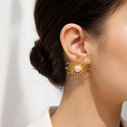 Sunburst Freshwater Pearl Earrings — image 1