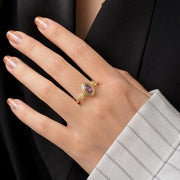 Purple Oval Stone Gold Ring — image 1