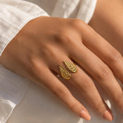 Wing Gold Ring – Adjustable Vintage Style — image 4