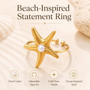 Starfish Pearl Gold Ring — image 2