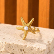 Starfish Pearl Gold Ring — image 9