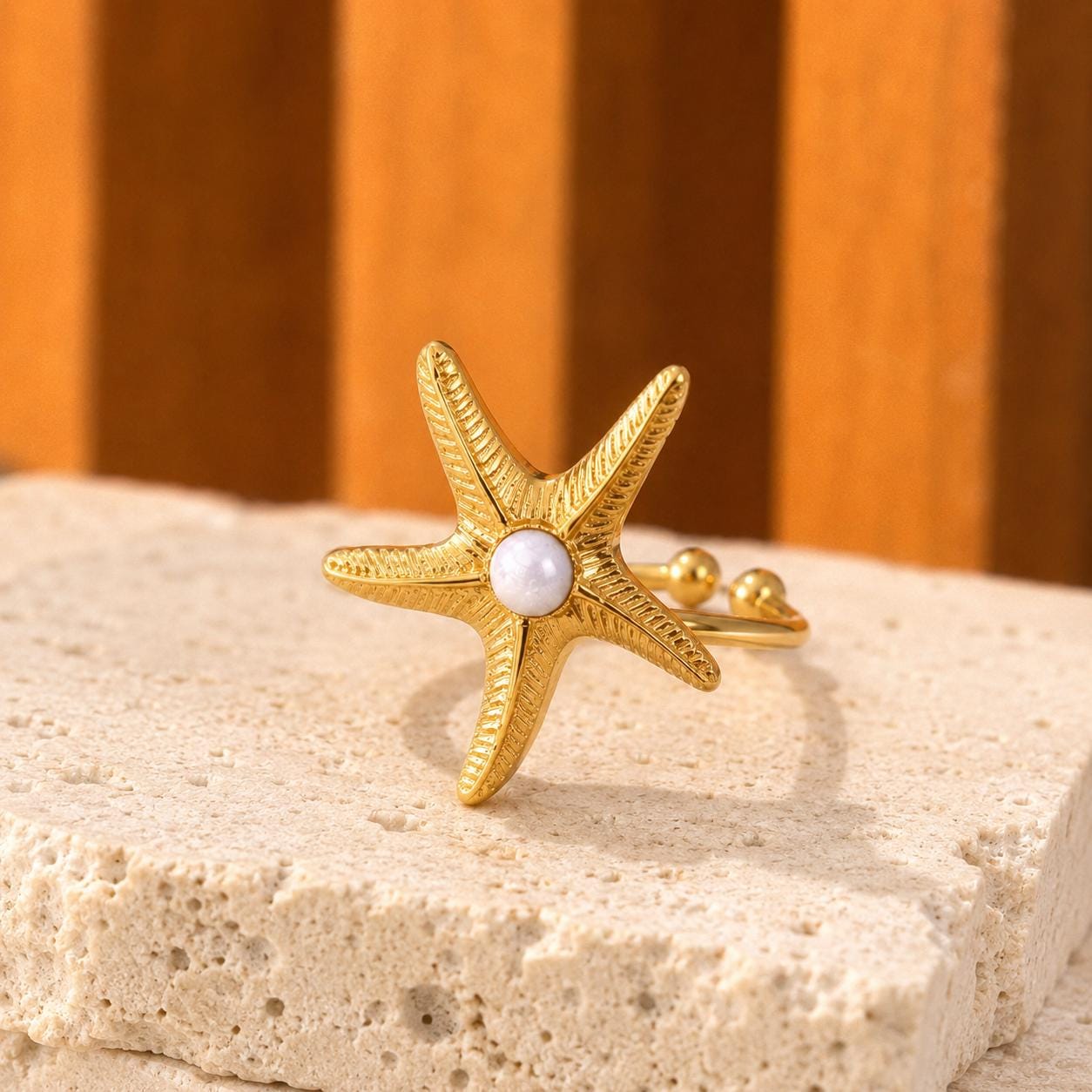 Starfish Pearl Gold Ring — image 9