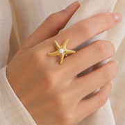 Starfish Pearl Gold Ring — image 6