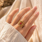 Coral Sun Gold Ring — image 3