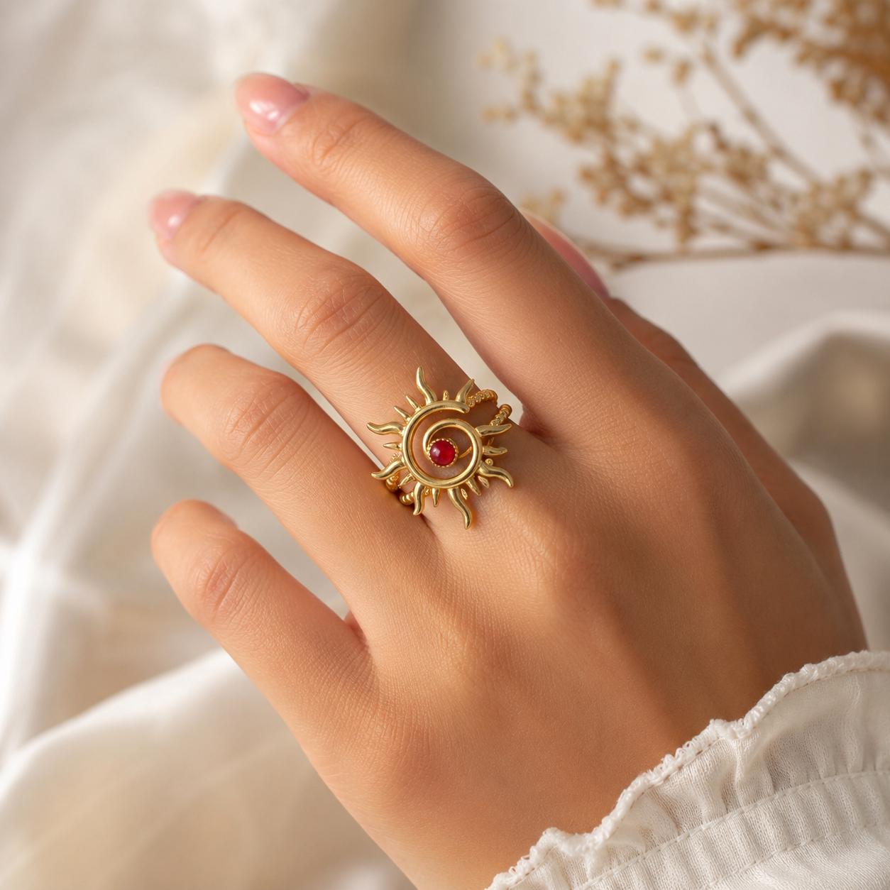 Coral Sun Gold Ring — image 6
