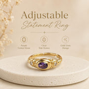 Three-Stone Purple Gold Ring — image 3