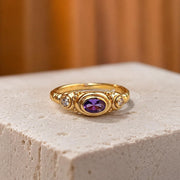 Three-Stone Purple Gold Ring — image 1