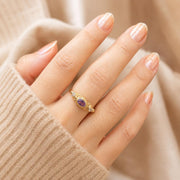 Three-Stone Purple Gold Ring — image 5