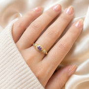Three-Stone Purple Gold Ring — image 9