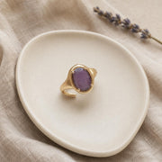 Large Oval Purple Stone Gold Ring — image 7