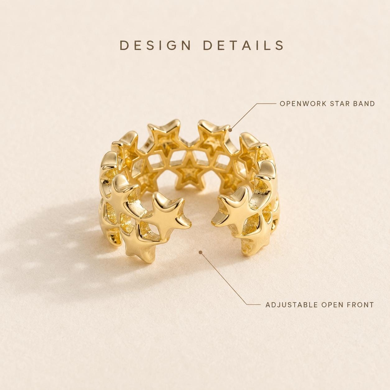 Celestial Star Gold Band Ring — image 3