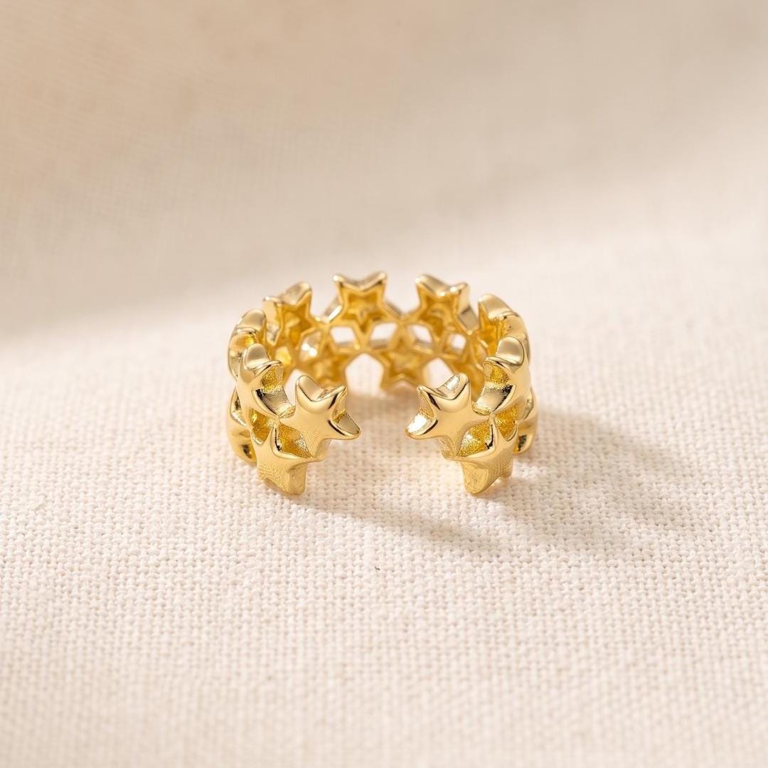 Celestial Star Gold Band Ring — image 7