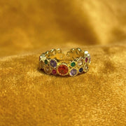 Multicolor Stone Rainbow Gold Ring — image 6