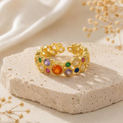 Multicolor Stone Rainbow Gold Ring — image 10