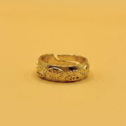 Engraved Evil Eye Gold Band Ring — image 3