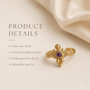 Purple Stone Byzantine Eye Gold Ring — image 5