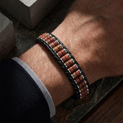 Red Jasper & Hematite Leather Bracelet — image 2
