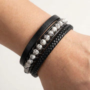 Moonstone Black Leather Bracelet — image 5