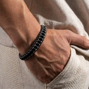 Black Onyx & Hematite Leather Bracelet — image 9