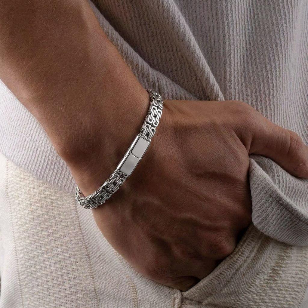 Silver Byzantine King’s Chain Bracelet — image 8