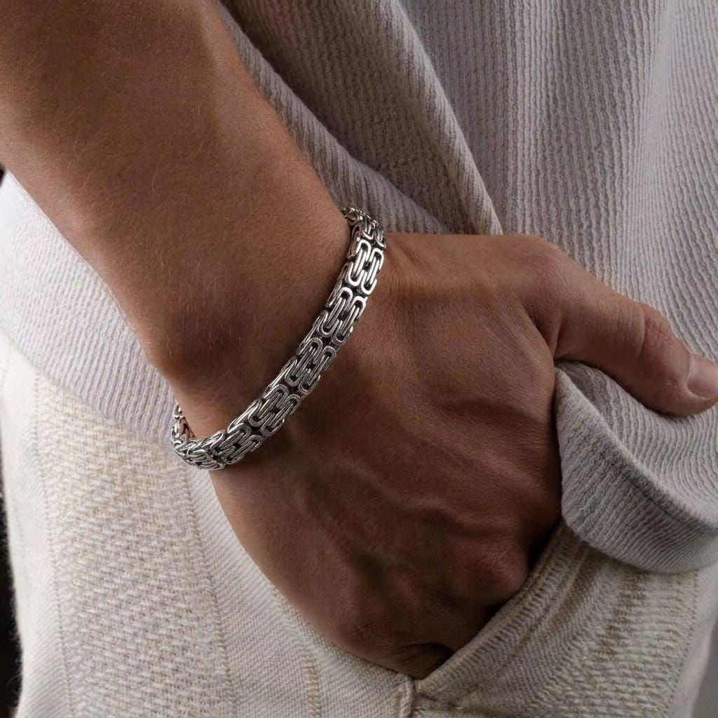 Silver Byzantine King’s Chain Bracelet — image 1