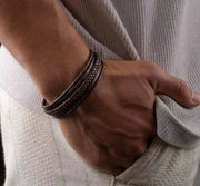 Snake-Stitch Leather Bracelet — image 1