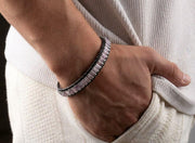 Amethyst Beaded Leather Bracelet — image 1