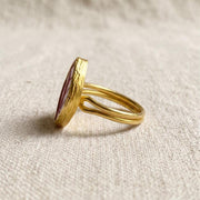 Carved Carnelian Leaf Signet Ring — image 6