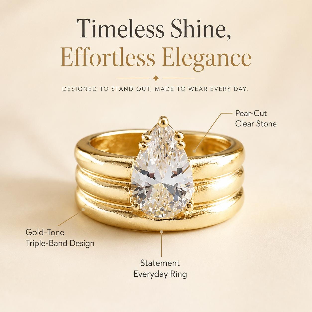 Marquise Stone Gold Ring — image 6