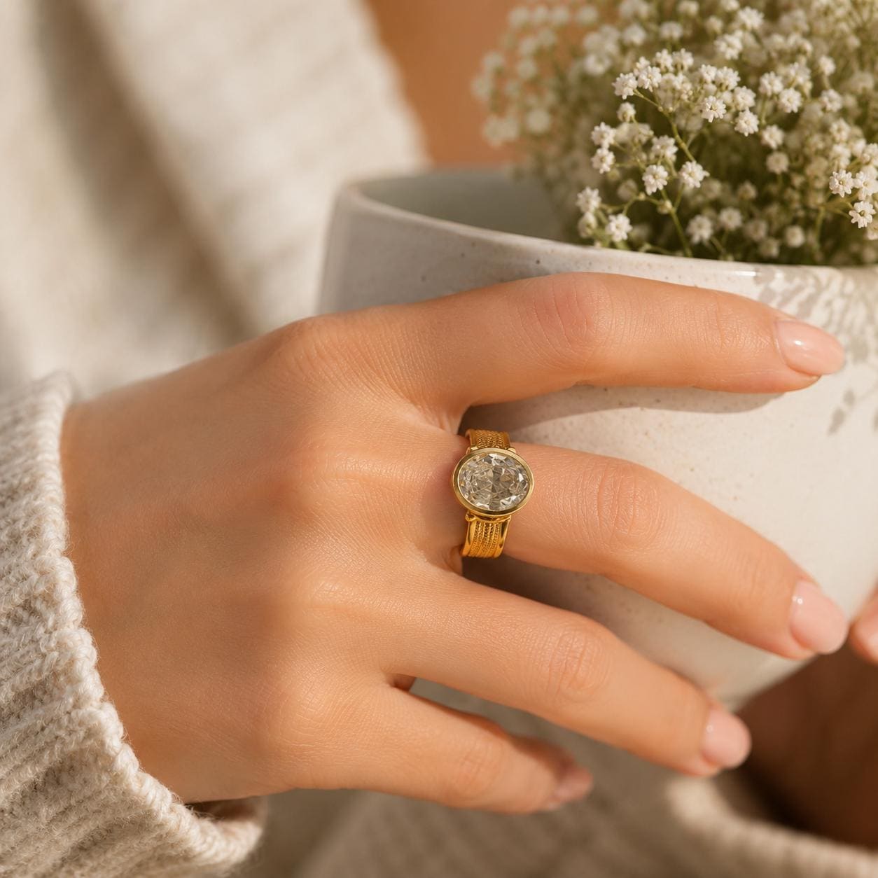 Baguette Stone Gold Statement Ring — image 6