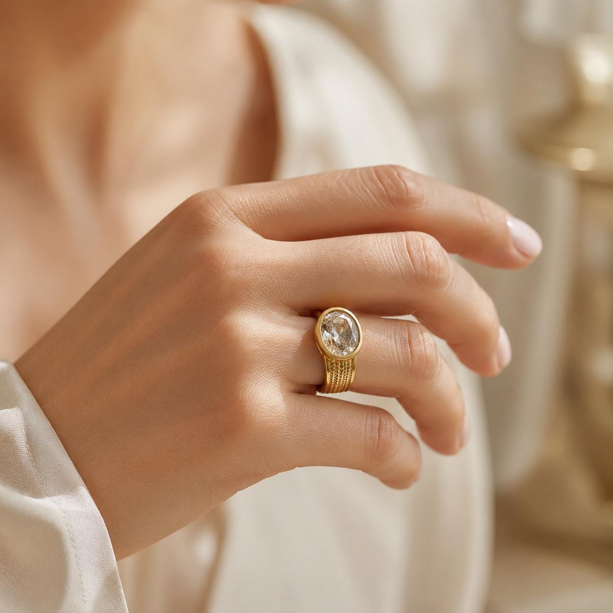 Baguette Stone Gold Statement Ring — image 4