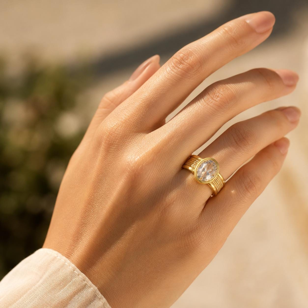 Baguette Stone Gold Statement Ring — image 9