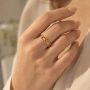 Floral Pattern Gold Ring — image 4