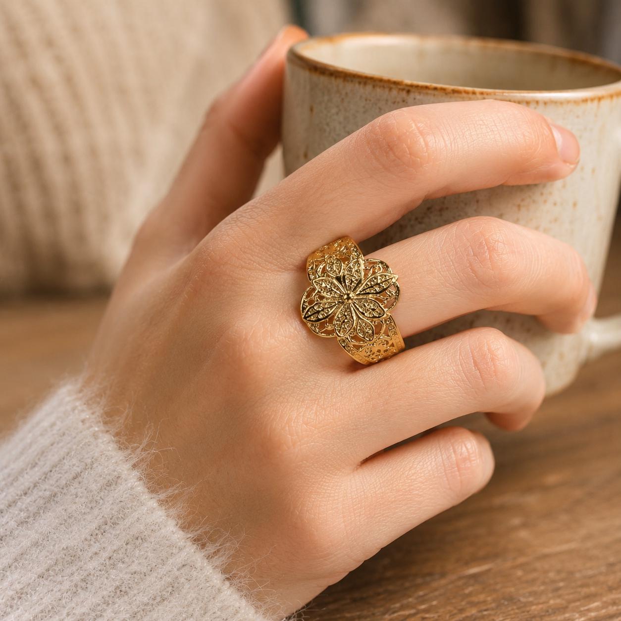 Sculptural Matte Gold Ring — image 8