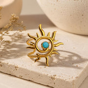 Turquoise Sun Gold Ring — image 5