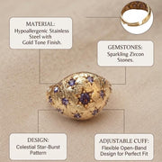 Celestial Star Purple Stone Dome Ring — image 2