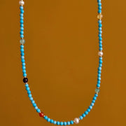 Turquoise Gemstone & Pearl Necklace — image 9