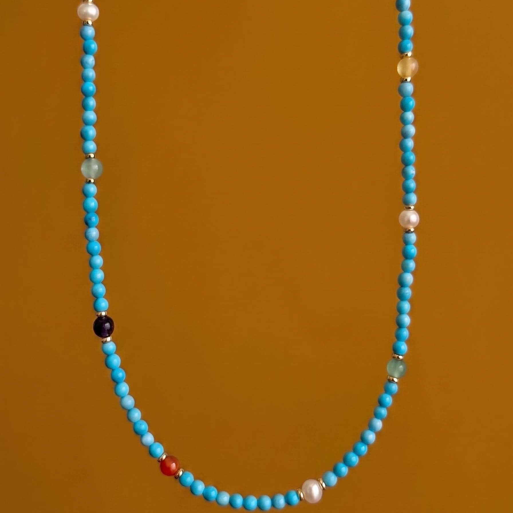 Turquoise Gemstone & Pearl Necklace — image 9