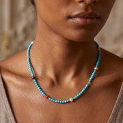 Turquoise Gemstone & Pearl Necklace — image 8