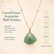 Green Aventurine Shell Gold Necklace — image 2