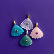 Rock Crystal Shell Layered Gold Necklace — image 7