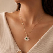 Rock Crystal Shell Layered Gold Necklace — image 6