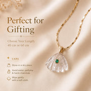 Rock Crystal Shell Layered Gold Necklace — image 2