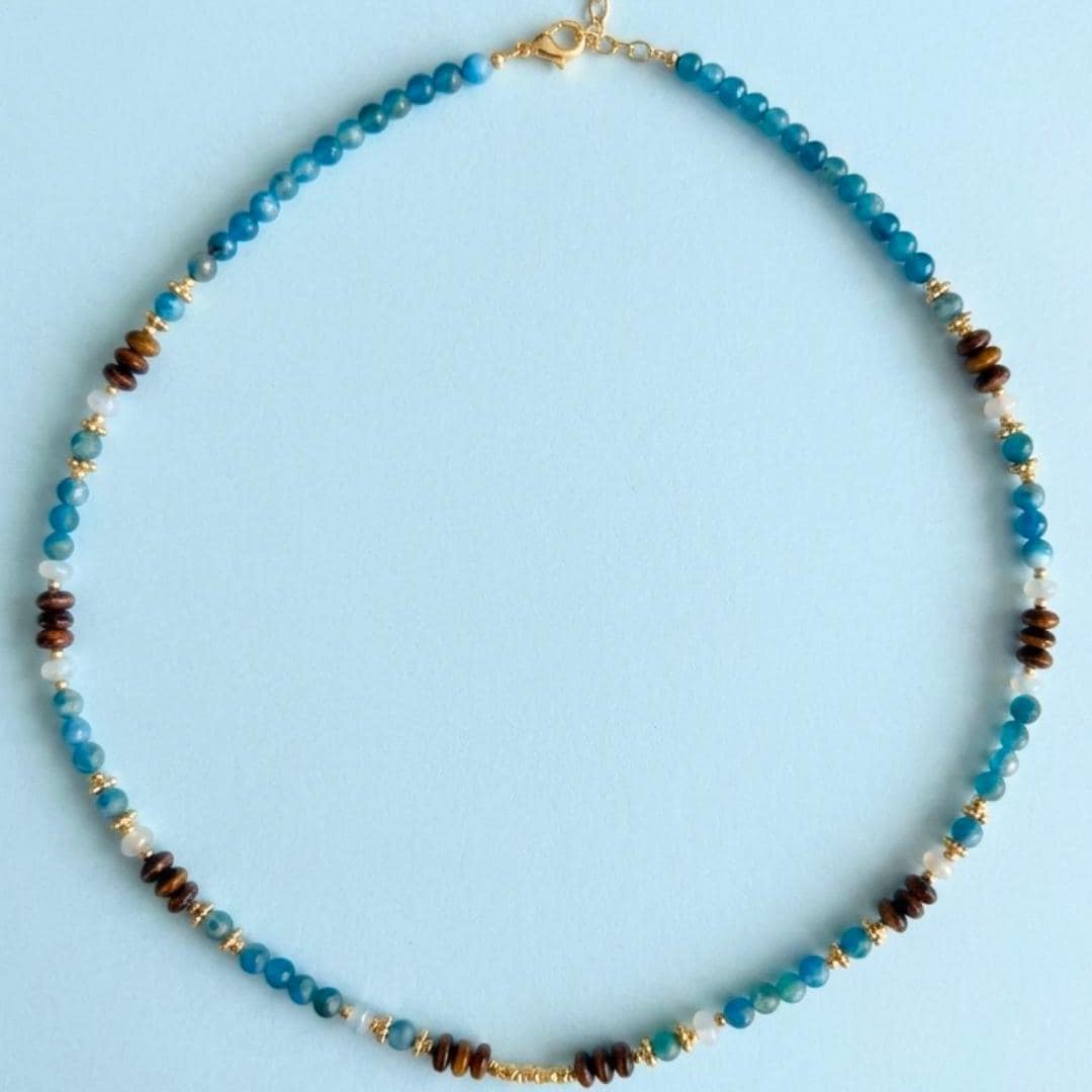 Apatite, Tiger Eye & Pearl Necklace — image 5