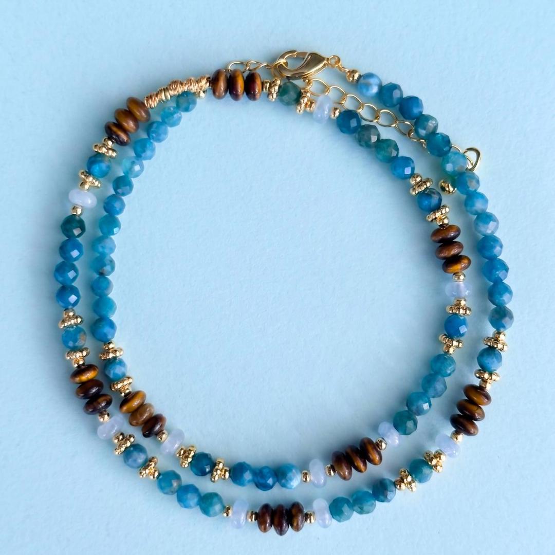 Apatite, Tiger Eye & Pearl Necklace — image 8