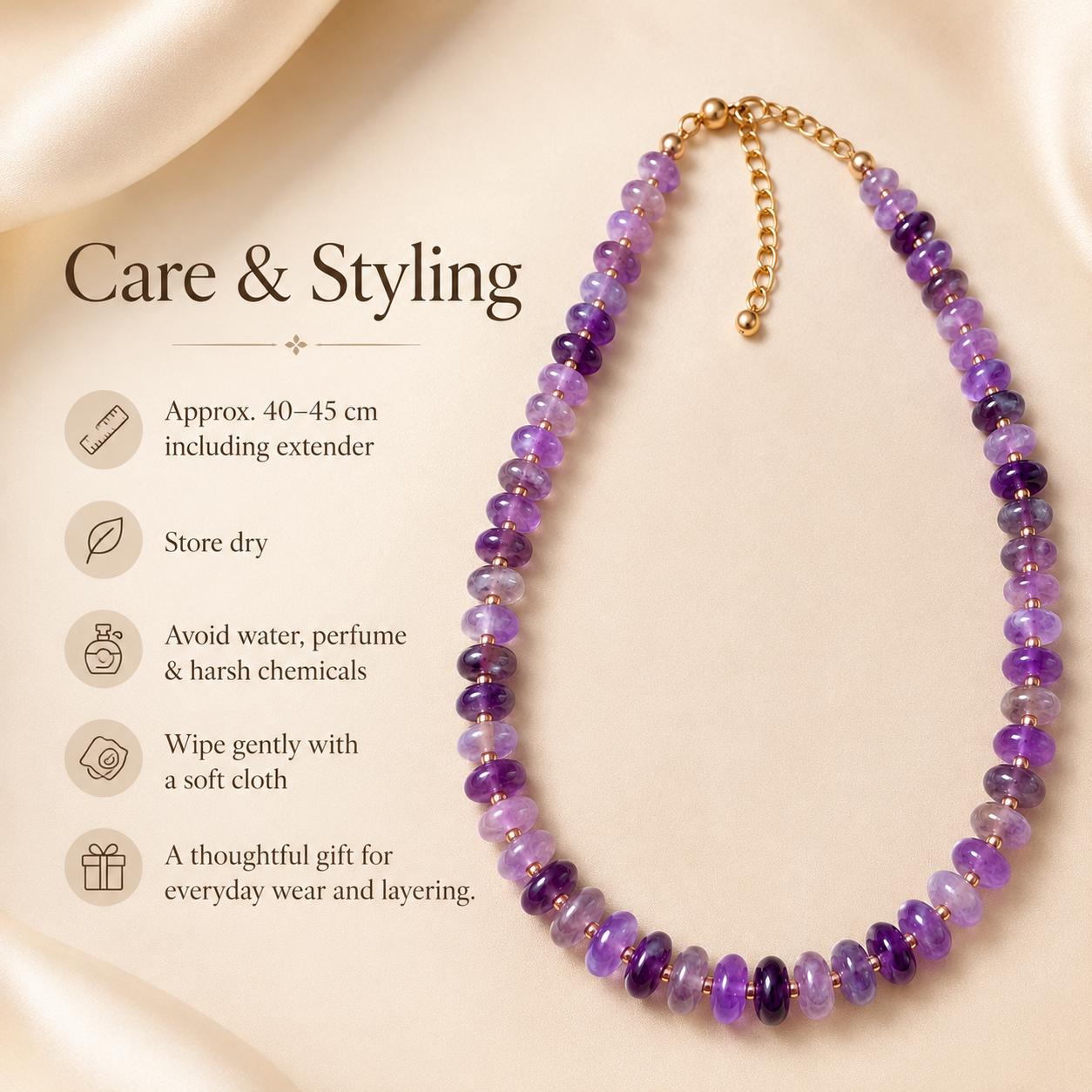 Amethyst Heishi Bead Necklace — image 8
